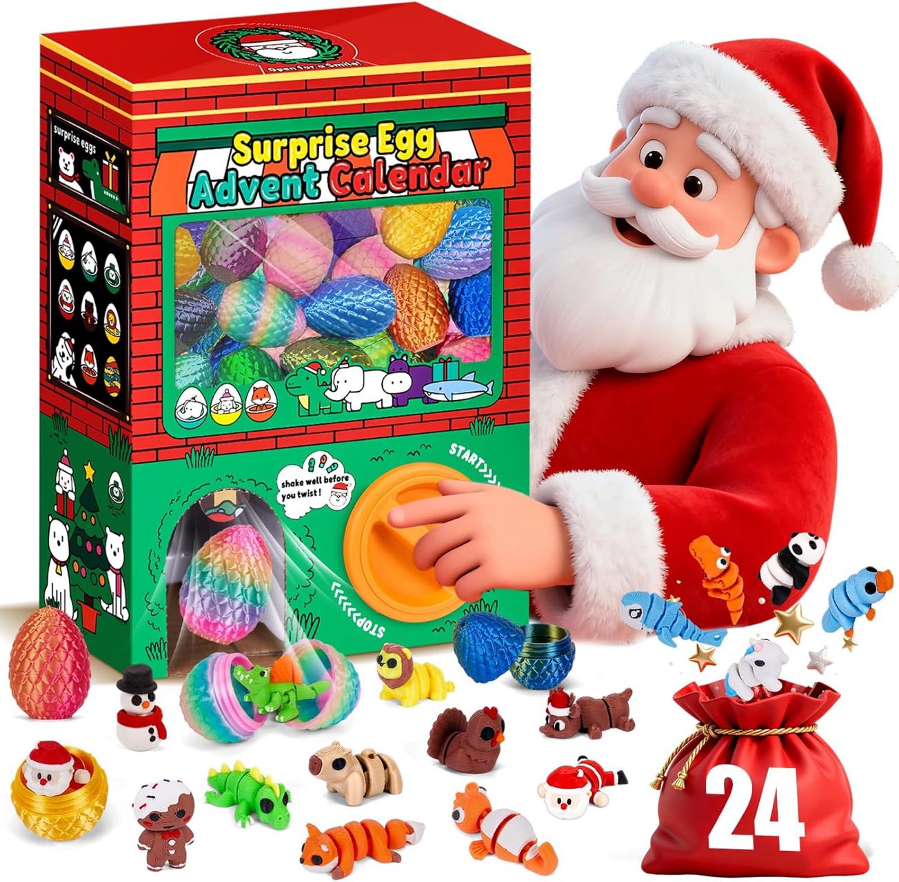 3D Printing Fidget Toys - Caja Sorpresa con 24 Huevos Impresos